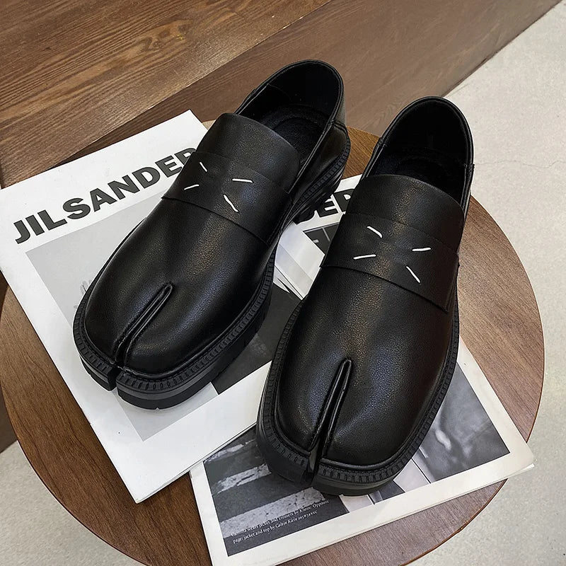 Tabi Shoes Loafer – Split Toe Thick Sole Casual Leather Shoes