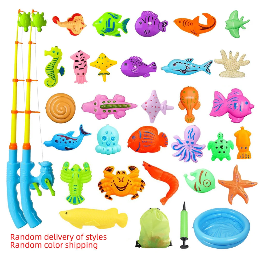 Magnetic Fishing Set with Inflatable Pool – Summer Party Game for Kids