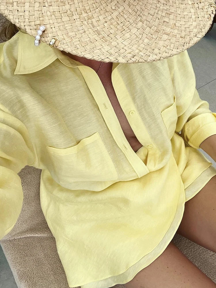 Vacay Vibes Only: 2-Piece Shirt + Mini Skirt Set