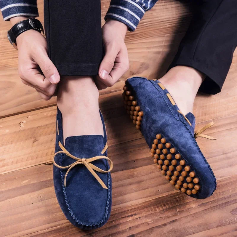 2023 Leather Men’s Casual Loafers – Luxury Brand-Inspired Slip-On Shoes