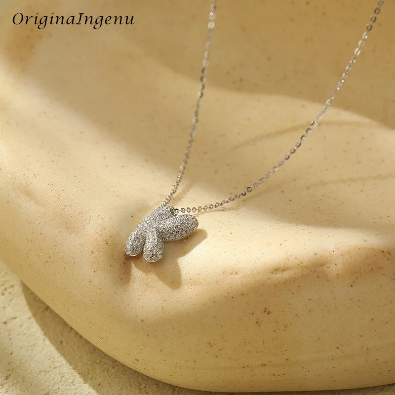 Silver Bubble Letter Name Necklace – A–Z Initials