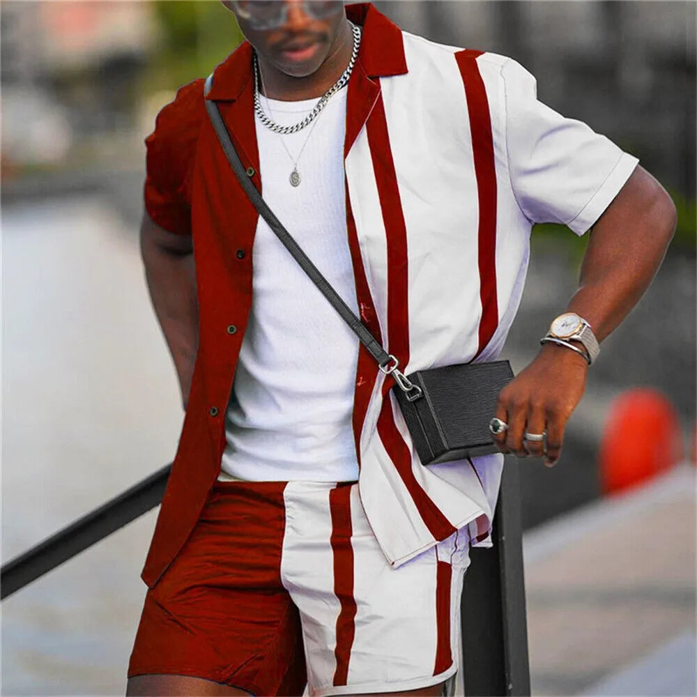 Island Mode: Men’s Hawaiian 3D Print Vacation Set