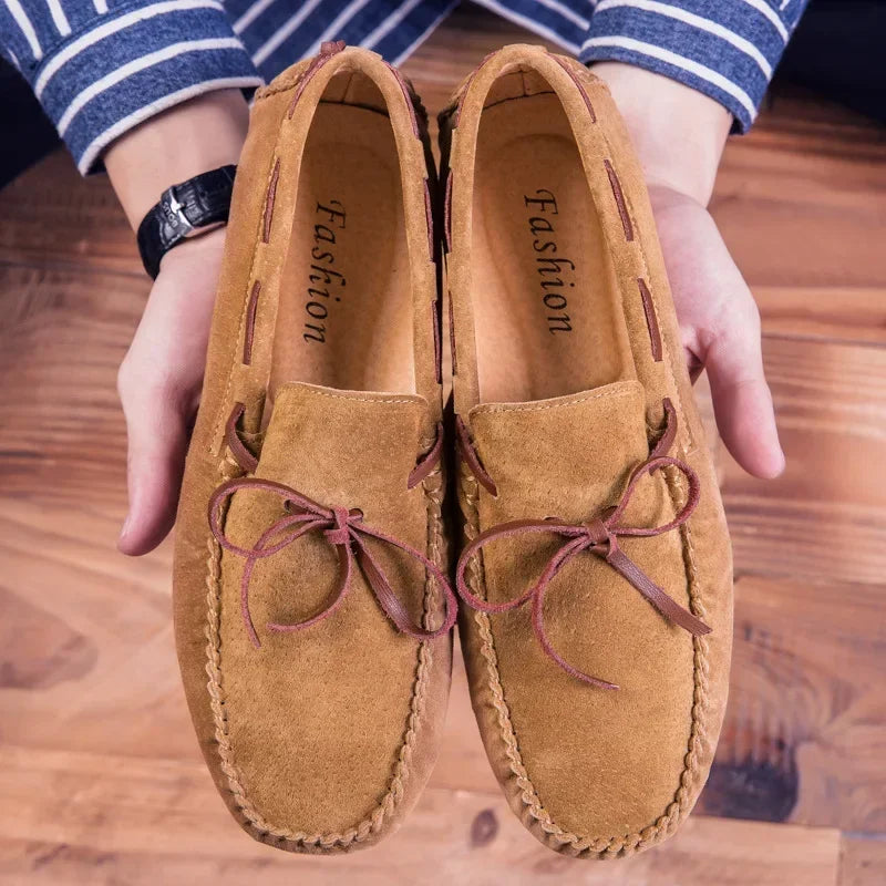 2023 Leather Men’s Casual Loafers – Luxury Brand-Inspired Slip-On Shoes