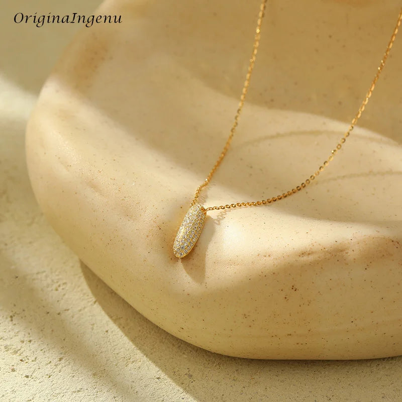Silver Bubble Letter Name Necklace – A–Z Initials