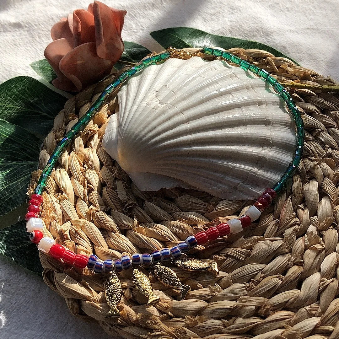 18K Gold Plated Fish Coral Pendant Necklace – Bohemian Beach Jewelry