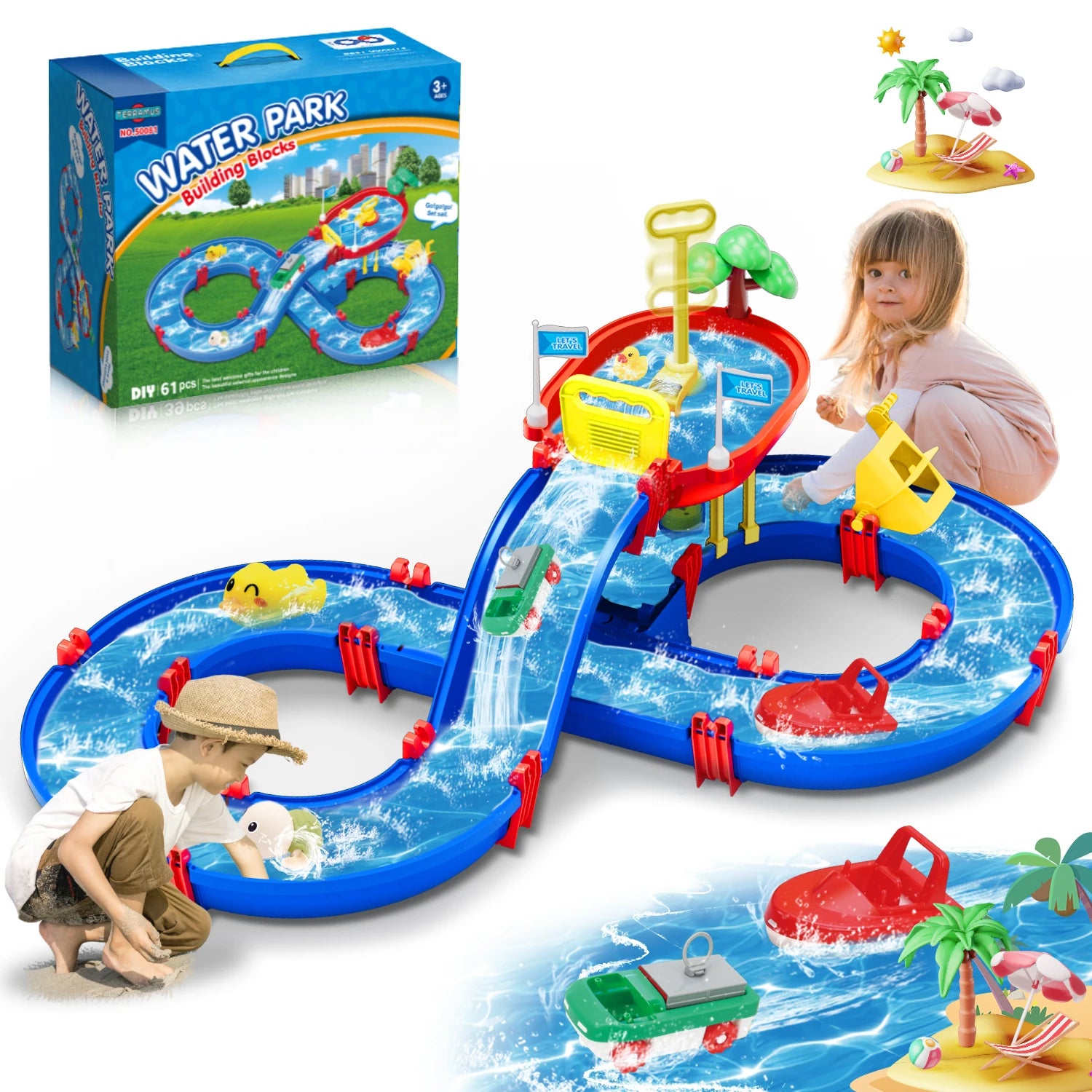 Summer Outdoor Kids Water Table – 2-Tier Toddler Playset